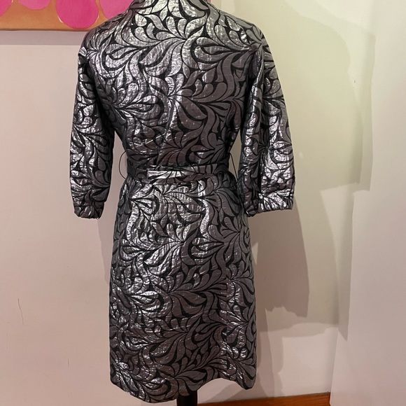 ❤️ Brian Dales Very Rare Steel Grey / Print Blazer Coat with Puff Sleeves - Picture 5 of 10